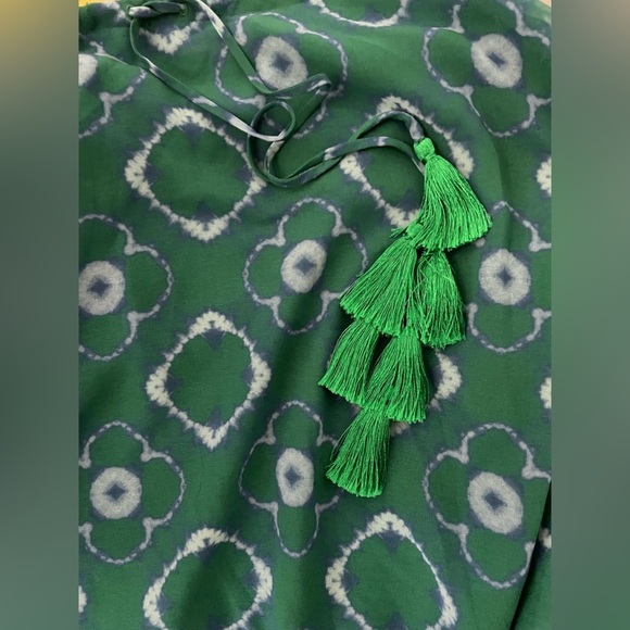 $410 ALEXIS Meadow maxi skirt tie-dye shibori chiffon emerald green M - Picture 13 of 13